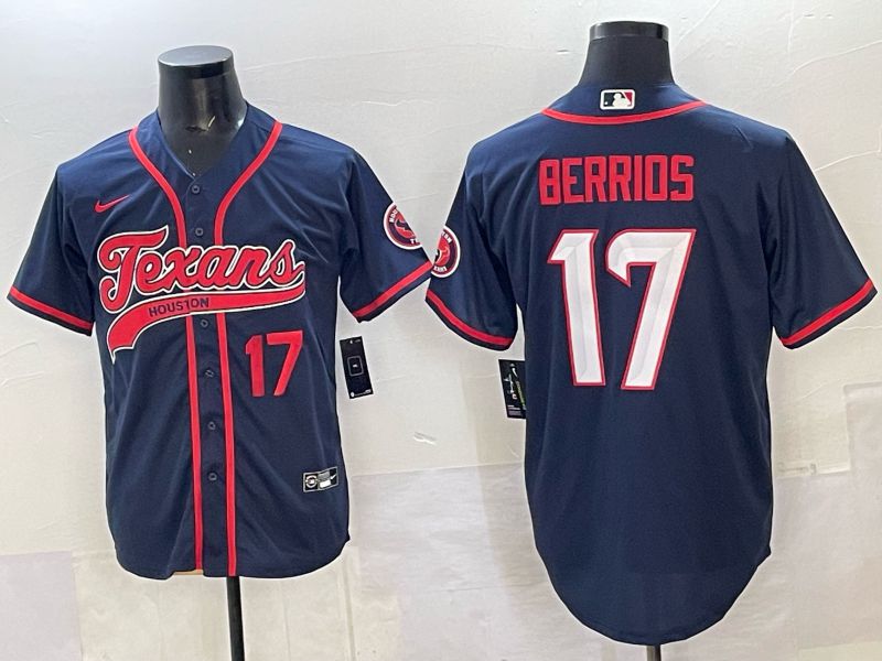Men 2025 Nike Houston Texans #17 Berrios Blue Joint Name Limited NFL Jersey style 04->houston texans->NFL Jersey
